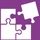Graphics with puzzles. Purple background.