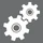 Graphics with two gears. Grey background.